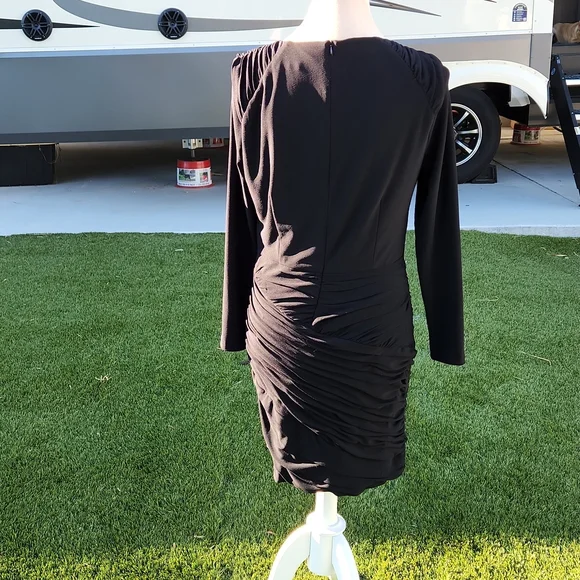 Zara Basic Black Long Sleeve Dress - Size Large - Picture 4 of 9